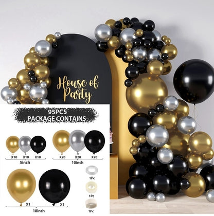 Black Gold Balloon Garland Arch Kit Confetti Latex Balloon Happy 30 40 50 Year Old Birthday Party Decoration 30th Anniversary