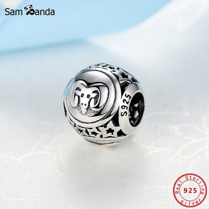 Original 925 Sterling Silver Bead Charm Libra Leo Star Sign Charms 12 Zodiac Constellation Fit Pandora Bracelets Women Jewelry