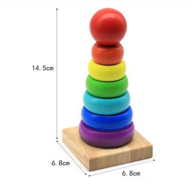 Baby Educational Wooden Toys Montessori Early Learning Rainbow Wooden 3d Puzzle Board Game Preschool Toys For Children