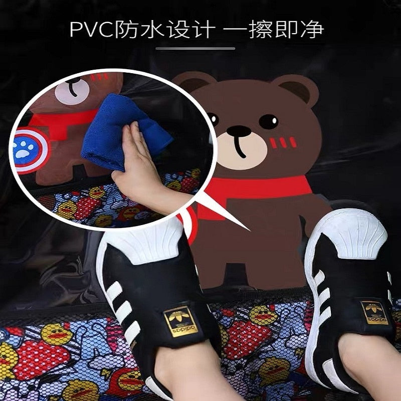 1PCS Car Seat Back Cover Protector for Kids Cartoon Car Anti Kick Mat with Bag Waterproof Car Seat Back Protector Anti Kick Pad