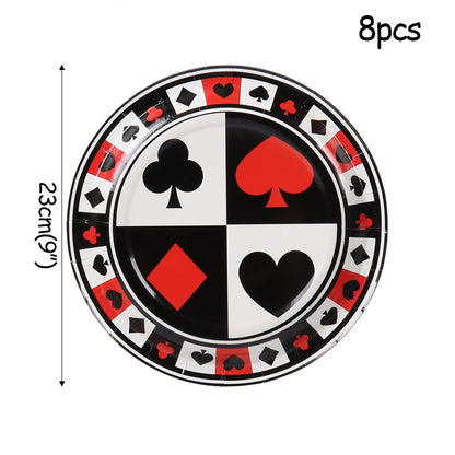 Casino Theme Decoration Playing Card Disposable Tableware Poker Las Vegas Party Decoration Balloon Game Night Magic Party Supply