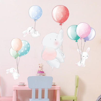 Cartoon Kids room Wall Decor Wall Stickers Hot Air Balloon Vinyl Wall Decals for Home Decoration Art Murals Sticker Wallpaper