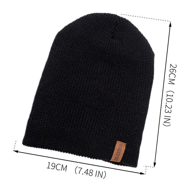 New Unisex Letter Beanie Hat Leisure Add Fur Lined Winter Hats For Men Women Keep Warm Knitted Hat Fashion Solid Ski Bonnet Cap