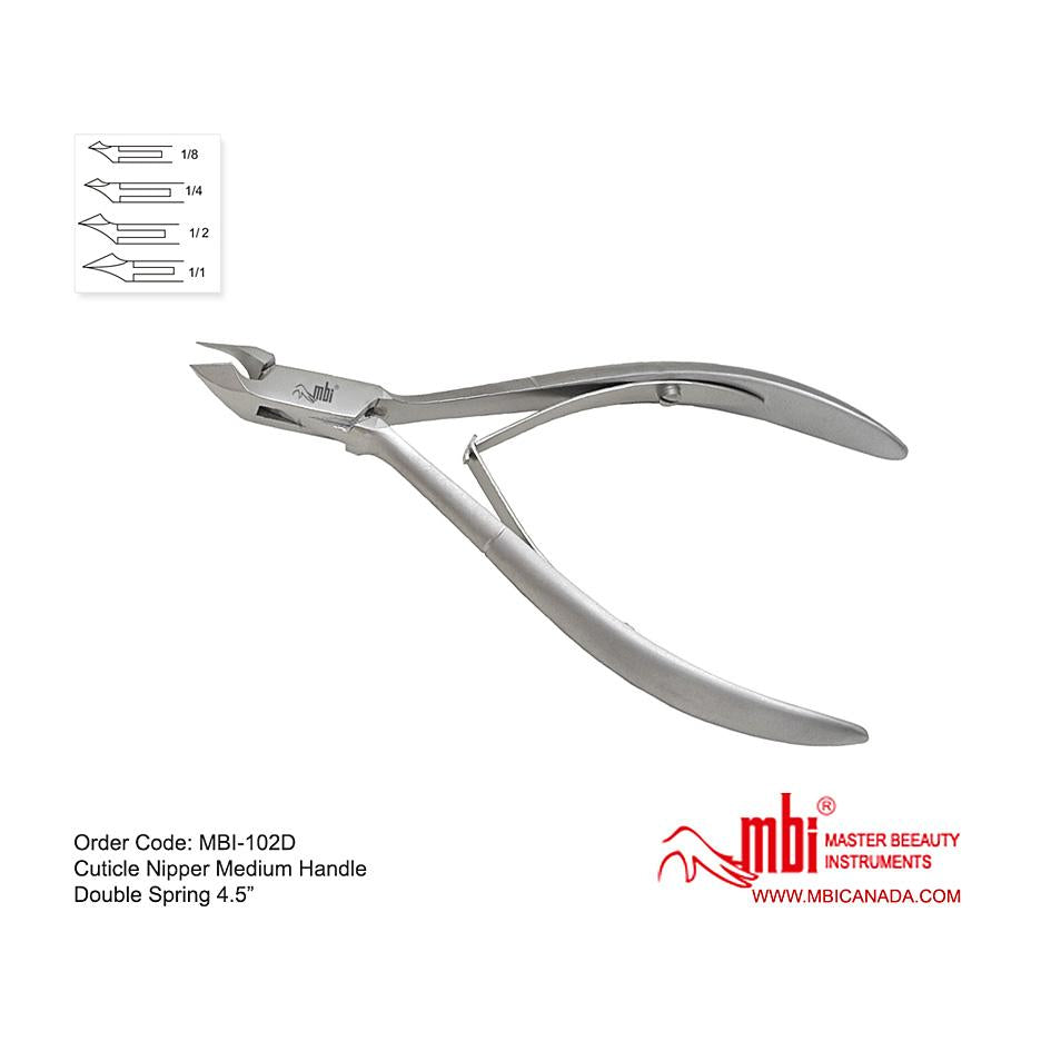 MBI-102D Cuticle Nipper Double Spring Handle 1/2 Jaw