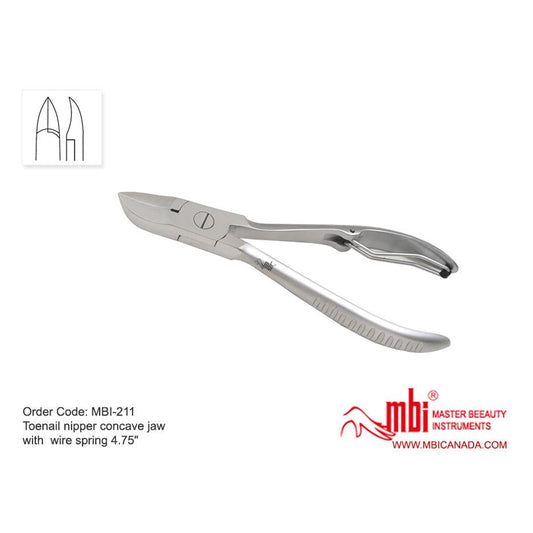 MBI-211 Toenail Nipper Concave Jaw with Wire Spring Size 4.75″