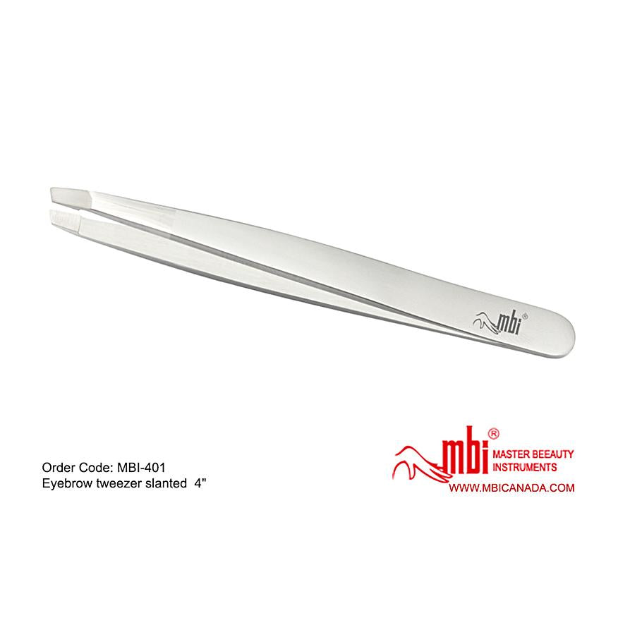 MBI-401 Eyebrow Tweezer Slanted 4''