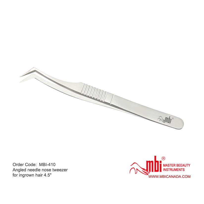 MBI-410 Angled Needle Nose tweezer Size 4.5″