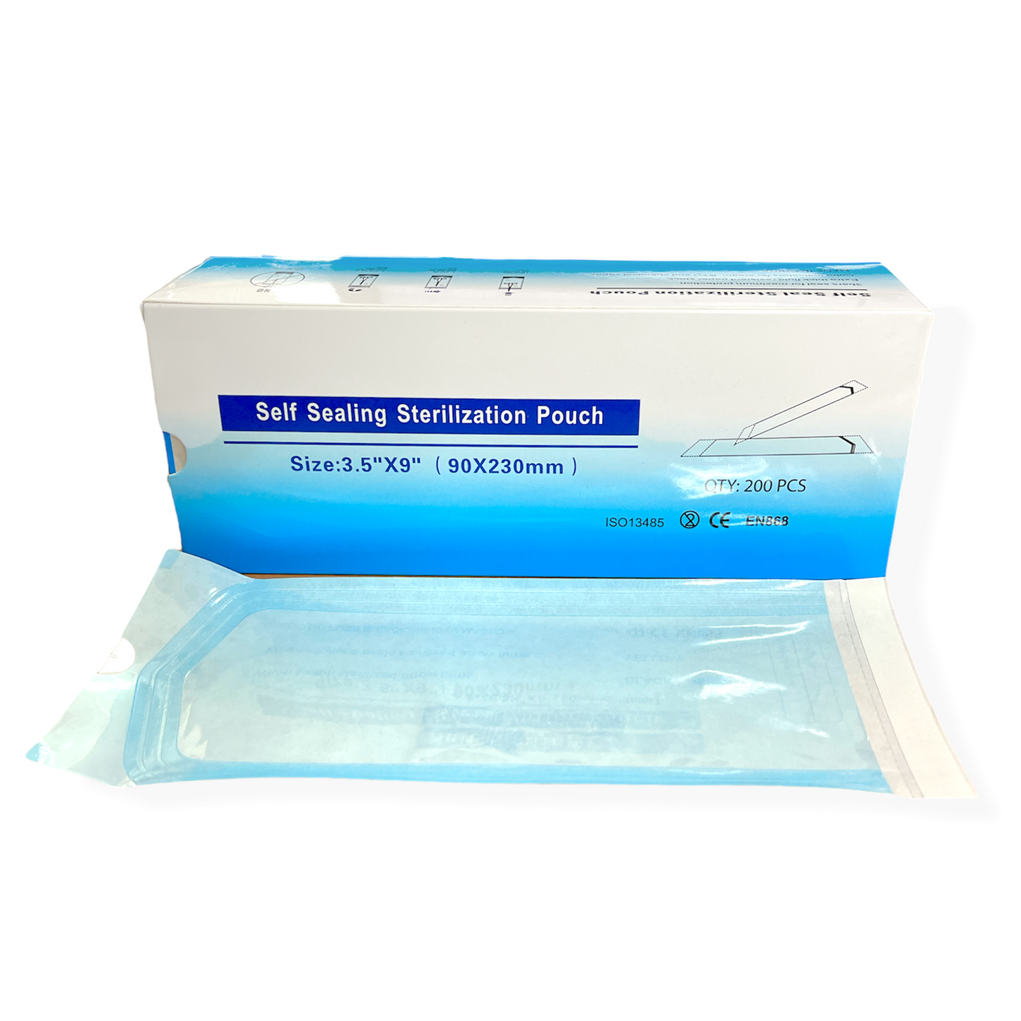 Self Sealing Sterilization Pouches 3 1/2"x9" (90x230mm)