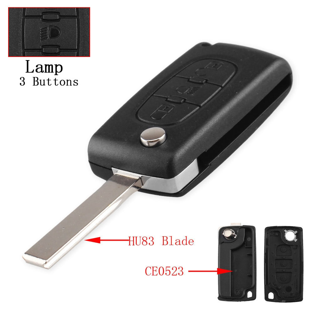 KEYYOU Remote key Case for Peugeot 207 307 308 407 607 807 For Citroen C2 C3 C4 C5 C6 Flip Folding Car Key shell 2/3/4 Buttons