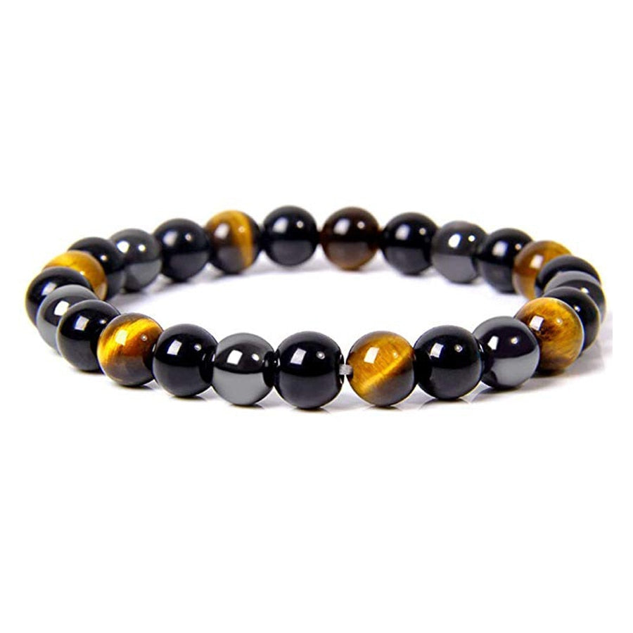 Natural Black Obsidian Hematite Tiger Eye Beads Bracelets Men for Magnetic Health Protection Women Soul Jewelry Pulsera Hombre