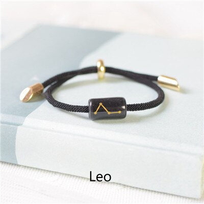 12 Constellation Zodiac Bracelet For Women Men Ceramics Engrave Charm Lucky couple Bracelets Fashion Jewelry Reiki best