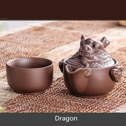 Chinese Twelve zodiac Portable Travel Tea Set Yixing Purple Clay Teapot Quik Pots Teaware Chinese Drink Teapots NLSLASI