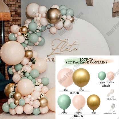 Pink Balloon Garland Arch Kit Butterfly Stickers Hot Pink Gold Latex Balloons for Birthday Wedding Party Baby Shower Decorations