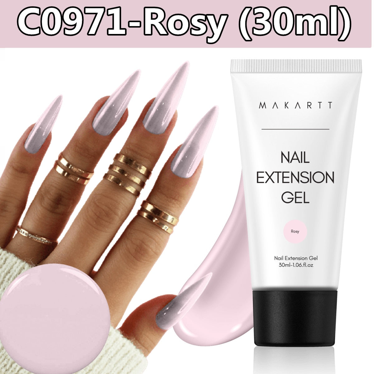 Makartt Poly Nail Extension Gel 30ML / 50ML Pink Clear Blue Purple Nail Gel Trendy Nail Art Design French Manicure For Starters