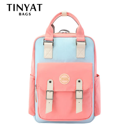 TINYAT Women's school laptop backpack Youth Donut backpacks High School Bag for teenage girl backpack Kids Book Bag Mochila