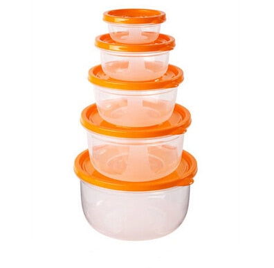 5 Pieces Sets plastic Lunch Box Portable Bowl  Food Container Lunchbox Eco-Friendly Food  Storage Boxes Kitchen Seal Box