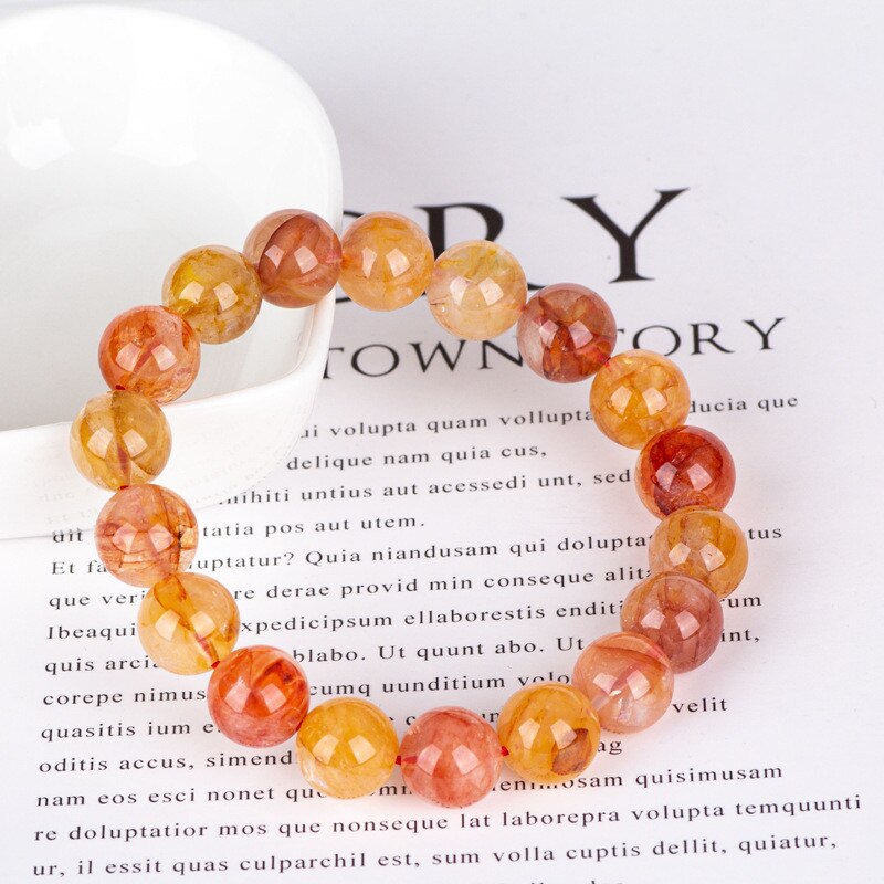 Natural Red Limonite Phantom Bracelet Crystal Gemstone Stretch Clear Round Beads Women Men Jewelry 8mm 9mm 10mm 11mm 12mm AAAAAA