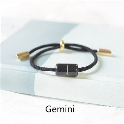 12 Constellation Zodiac Bracelet For Women Men Ceramics Engrave Charm Lucky couple Bracelets Fashion Jewelry Reiki best