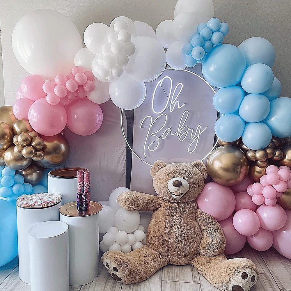 Pastel Pink Blue Balloons Arch Garland Kit Boys Girls Gender Reveal Baby Shower Ballon Decorations Birthday Party Decor Globos