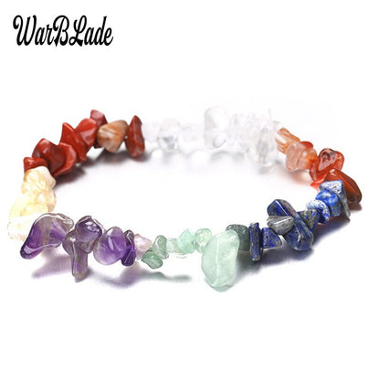 Natural Stone Bracelets for Women Strand Chips Nugget Clear Quartz Power Stone Opal Moonstone Beads Charkra Bracelet Wristband