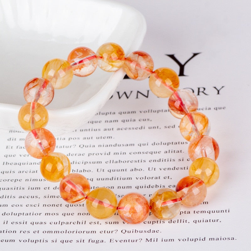 Natural Red Limonite Phantom Bracelet Crystal Gemstone Stretch Clear Round Beads Women Men Jewelry 8mm 9mm 10mm 11mm 12mm AAAAAA