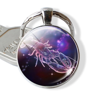 12 Constellations Keychain Constellation Key Rings Zodiac Sign Key Chain Pendant Jewelry Libra Aries Leo Fashion Birthday Gift