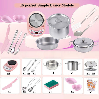 Children's Mini Kitchen Complete Cooking Girl Small Kitchen Set Children's Puzzle Play House Toys Real Cooking Food Set for Kids