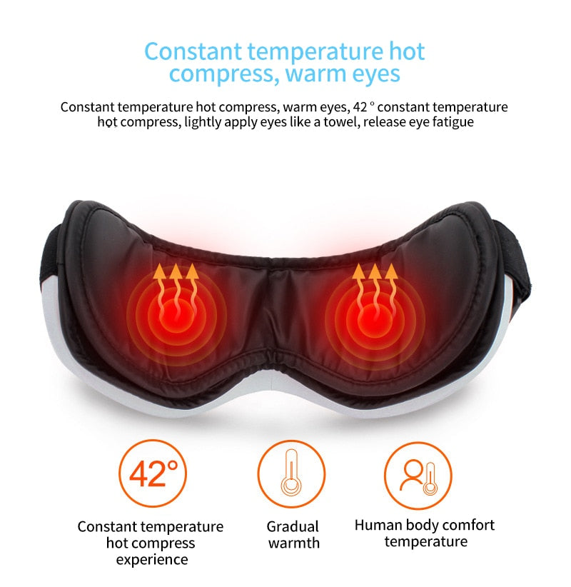 Eye Massager Eye Mask Music Magnetic Air Pressure Bluetooth Heating Vibration Massage Relax Glasses Electric DC Eyes Care Device