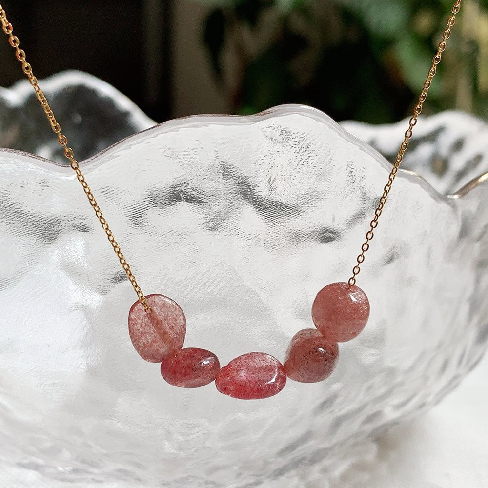 Minimalist Natural Crystal Stone Necklace Irregular Mineral Quartz Citrines Fluorite Purple Crystal Charm Tiny Chain Choker