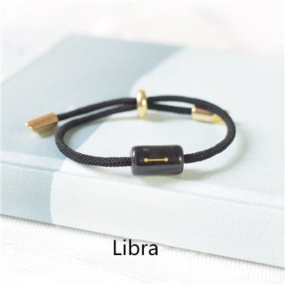 12 Constellation Zodiac Bracelet For Women Men Ceramics Engrave Charm Lucky couple Bracelets Fashion Jewelry Reiki best