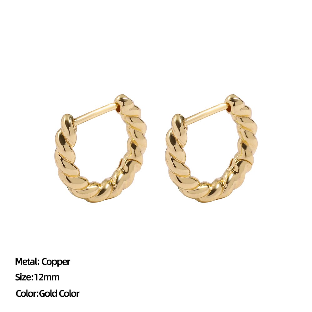 Classic Stainless Steel Ear Buckle for Women Trendy Gold Color Small Large Circle Hoop Earrings Punk Hip Hop Jewelry Accessories