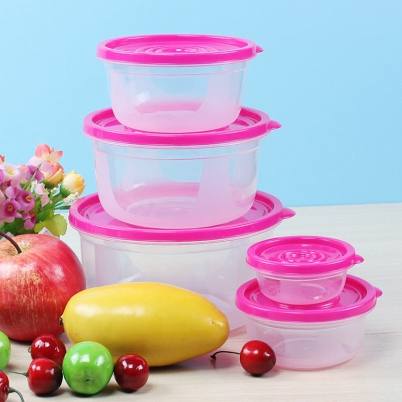 5 Pieces Sets plastic Lunch Box Portable Bowl  Food Container Lunchbox Eco-Friendly Food  Storage Boxes Kitchen Seal Box