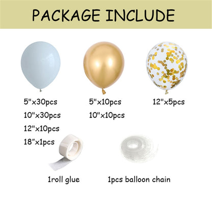 98pcs White Balloons Garland Arch Kit Confetti Metallic Gold Pastel Latex Balloon Baby Shower Birthday Graduation Party Decor