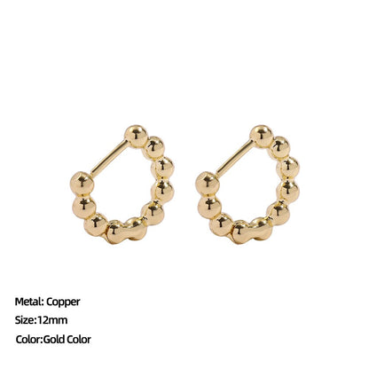 Classic Stainless Steel Ear Buckle for Women Trendy Gold Color Small Large Circle Hoop Earrings Punk Hip Hop Jewelry Accessories