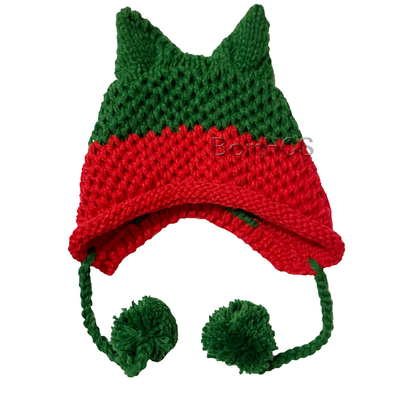 BomHCS Cute Fox Ears Beanie Winter Warm 100% Handmade Knit Hat