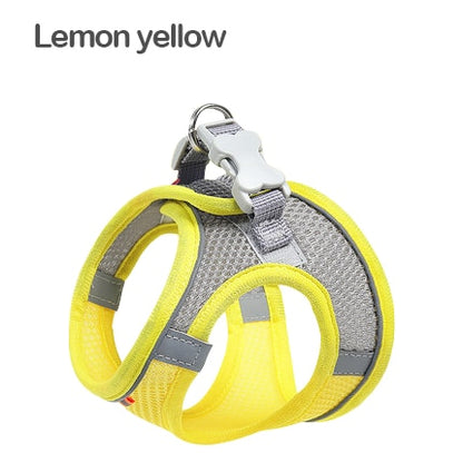 Kimpets Dog Harness Clothes Vest Chest Cat Collars Rope Small Dogs Reflective Breathable Adjustable Outdoor Walking Pet Supplies