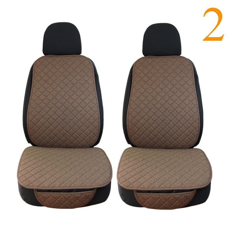 Universal Car Seat Cover Protector Linen Front Rear Back Flax Automobile Cushion Pad Mat Backrest Auto Car Accessori Interior