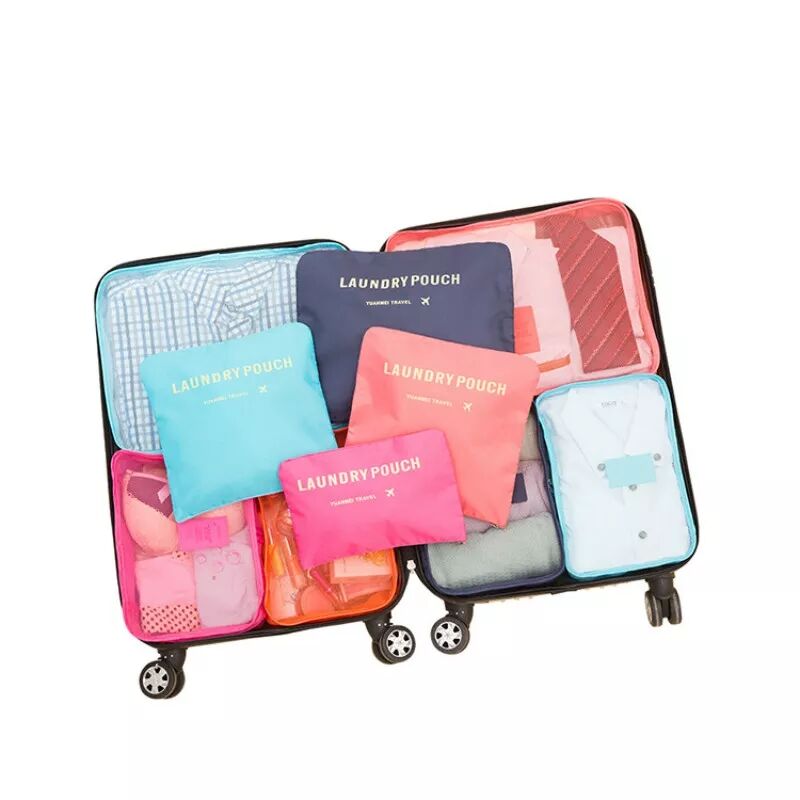 6 PCS Travel Storage Bag Set For Clothes Tidy Organizer Wardrobe Suitcase Pouch Unisex Multifunction Packing Cube Bag Travel Kit