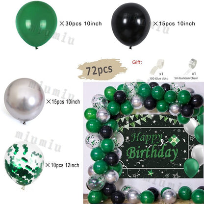 Metal Green Gold Balloon Garland Arch Kit Kids Birthday Wedding Party Matte Black White Latex Balloons Baby Shower Decorations