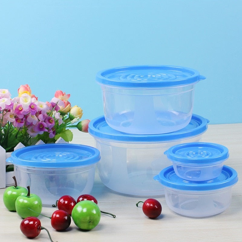 5 Pieces Sets plastic Lunch Box Portable Bowl  Food Container Lunchbox Eco-Friendly Food  Storage Boxes Kitchen Seal Box