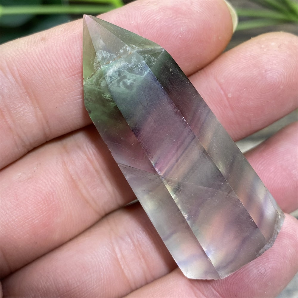 Fluorite Tower Natural Stone Crystal Healing  Wand Gem Minerals Green Reiki Purple Fengshui  For Home Decoratiom Accessories