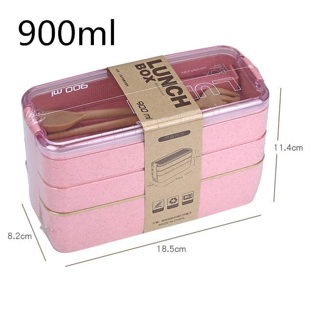 Lunch Box Bento Box for School Kids Office Worker 3layers Microwae Heating Lunch Container Food Storage Box