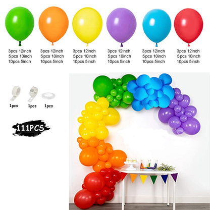 6 Colors Crepe Paper Latex Balloons Rainbow Birthday Decoration Kit Gender Reveal Party Balloon Wedding Oh Baby Shower Boy Girl