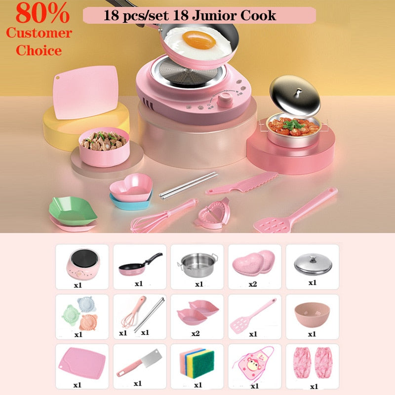 Children's Mini Kitchen Complete Cooking Girl Small Kitchen Set Children's Puzzle Play House Toys Real Cooking Food Set for Kids