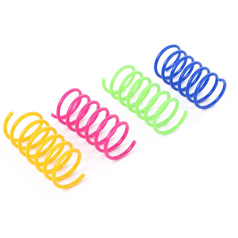 4/8/16/20pcs Kitten Cat Toys Wide Durable Heavy Gauge Cat Spring Toy Colorful Springs Cat Pet Toy Coil Spiral Springs Pet Life