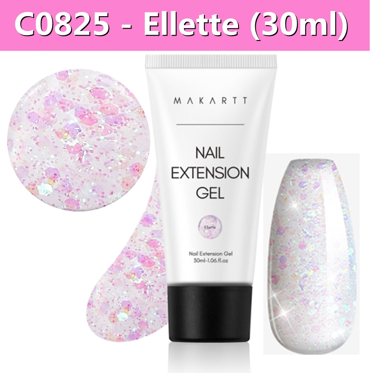 Makartt Poly Nail Extension Gel 30ML / 50ML Pink Clear Blue Purple Nail Gel Trendy Nail Art Design French Manicure For Starters