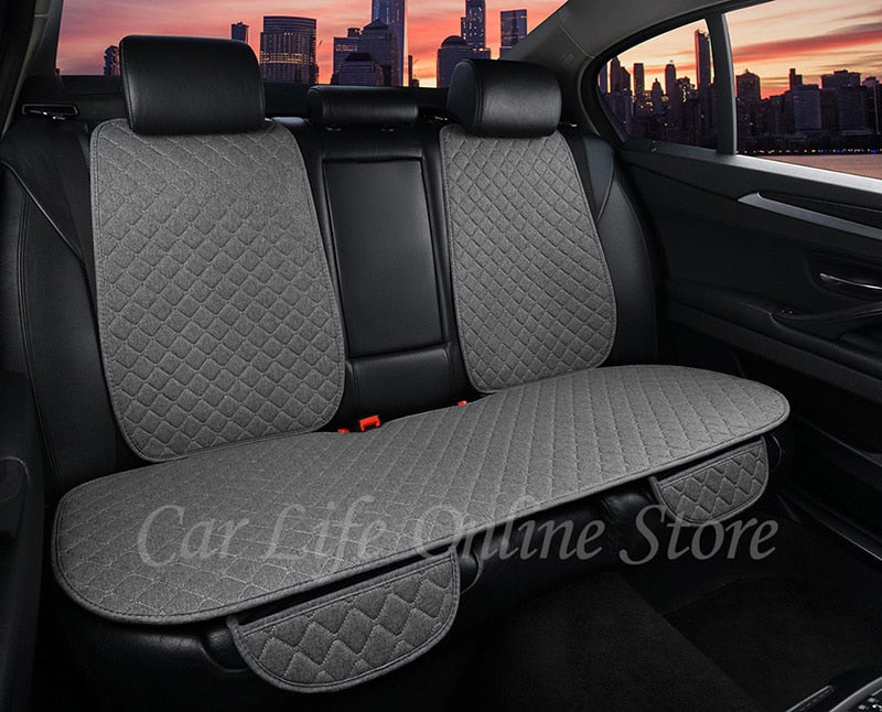 Universal Car Seat Cover Protector Linen Front Rear Back Flax Automobile Cushion Pad Mat Backrest Auto Car Accessori Interior