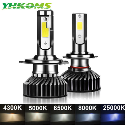 YHKOMS 80W 14000LM Car Haedlight H4 H7 H1 LED H8 H9 H11 4300K ​​5000K 6500K 8000K 25000K Auto Fog Light 80W 16000LM 12V LED Bulb