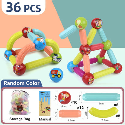 Magic Magnetic Building Blocks Toy Magnetic Construction Set Magnet Ball Sticks Rod Games Montessori Educational Toys For Kids