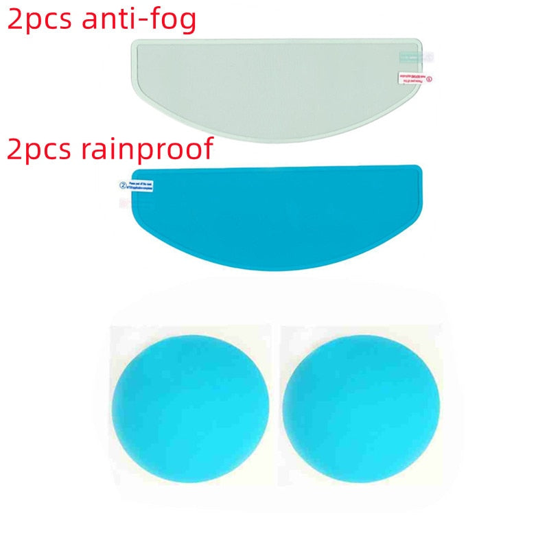 2pcs Motorcycle Helmet Anti-fog Patch Film Helmet Rainproof Lens Protective Film Visor Antifog Motor Racing Accessories